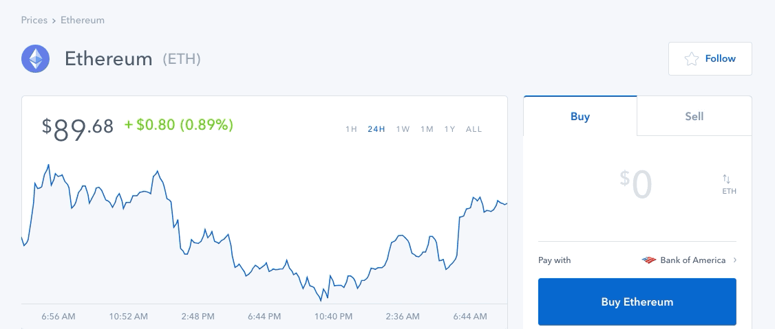 demo of coinbase watchlist
